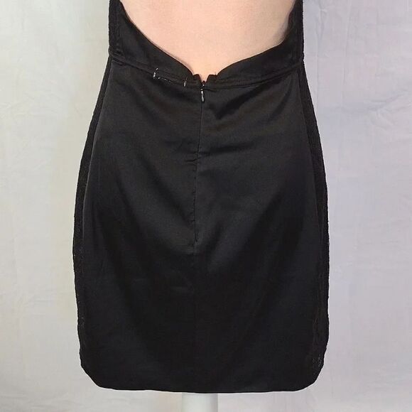 Y2K Black Satin And Lace Strappy Tank Mini Slip Dress Large *fits like Small - Picture 15 of 16